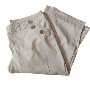 Dress Barn Light Khaki Cropped Trousers Size 14